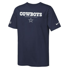Dallas Cowboys Youth Sideline Team Issue T-Shirt Navy | Nike for Sale