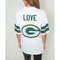 Jordan Love Green Bay Packers Cuce Women's Crystal V-Neck Tunic White | NFL