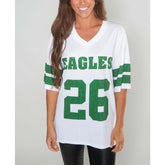 Saquon Barkley Philadelphia Eagles Cuce Women's Crystal V-Neck Tunic White | NFL