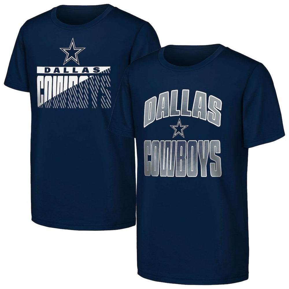 Dallas Cowboys Outerstuff Youth Never Quit 2-Pack T-Shirt Set Navy | NFL