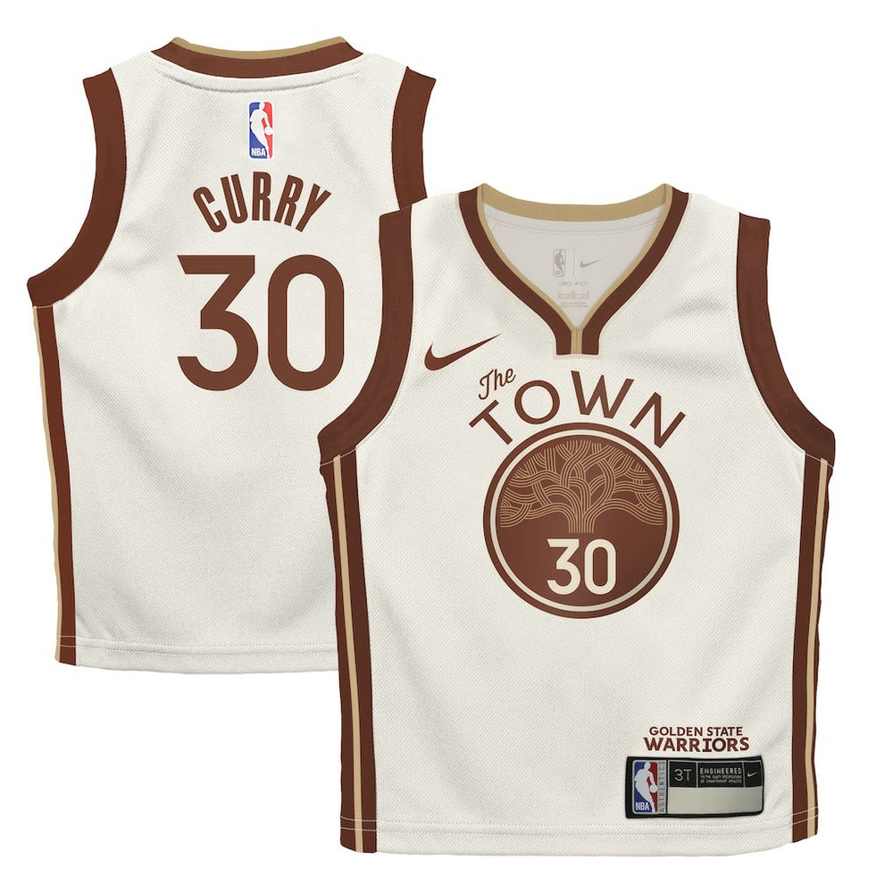 Stephen Curry Golden State Warriors Preschool 2025/26 City Edition Swingman Jersey Tan - NBA
