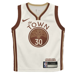 Stephen Curry Golden State Warriors Preschool 2025/26 City Edition Swingman Jersey Tan - NBA