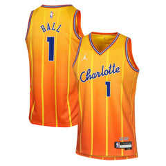 LaMelo Ball Charlotte Hornets Youth 2025/26 City Edition Swingman Jersey Orange - NBA