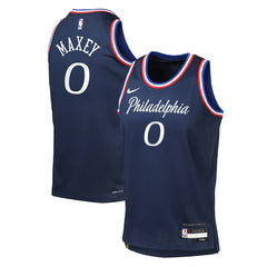 Tyrese Maxey Philadelphia 76ers Youth 2025/26 City Edition Swingman Jersey Navy - NBA