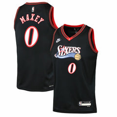 Tyrese Maxey Philadelphia 76ers Youth Swingman Jersey Classic Edition Black - NBA