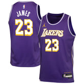 LeBron James Los Angeles Lakers Jordan Brand Youth Swingman Jersey Statement Edition Purple - NBA