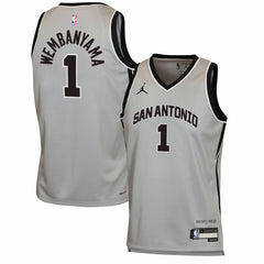 Victor Wembanyama San Antonio Spurs Jordan Brand Youth Swingman Jersey Statement Edition Silver - NBA