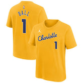 LaMelo Ball Charlotte Hornets Youth 2025/26 City Edition Name & Number T-Shirt Yellow - NBA
