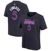 Anthony Edwards Minnesota Timberwolves Youth 2025/26 City Edition Name & Number T-Shirt Purple - NBA