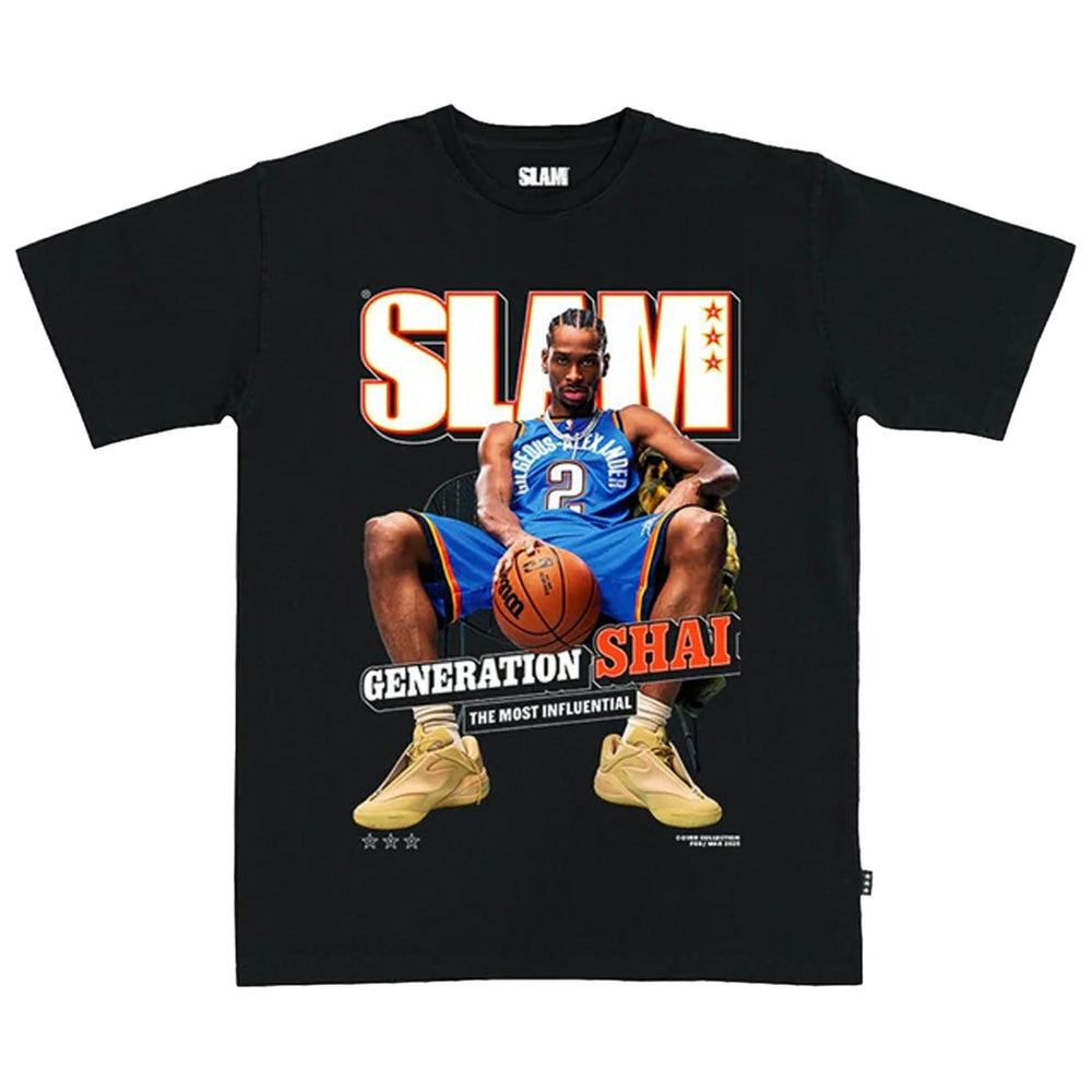 Shai Gilgeous-Alexander Oklahoma City Thunder SLAM Unisex February/March 2025 Cover Graphic T-Shirt Black - NBA