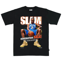 Shai Gilgeous-Alexander Oklahoma City Thunder SLAM Unisex February/March 2025 Cover Graphic T-Shirt Black - NBA