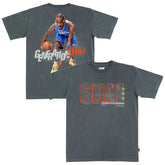 Shai Gilgeous-Alexander Oklahoma City Thunder SLAM Unisex February/March 2025 Cover Graphic Remix T-Shirt Charcoal - NBA