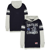 Dallas Cowboys New Era Twofer Layered Long Sleeve Hoodie T-Shirt Navy | NFL