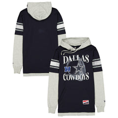 Dallas Cowboys New Era Twofer Layered Long Sleeve Hoodie T-Shirt Navy | NFL