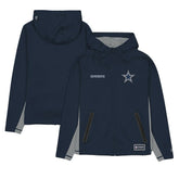 Dallas Cowboys New Era Combine Authentic Raglan Scuba Full-Zip Hoodie Navy | NFL