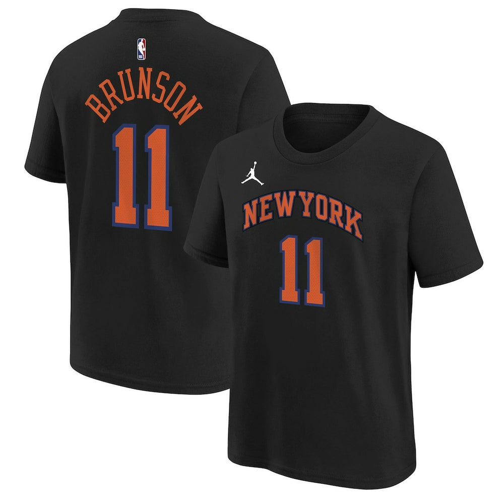 Jalen Brunson New York Knicks Jordan Brand Youth Statement Edition Name & Number T-Shirt Black - NBA