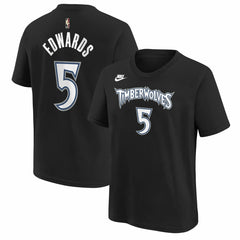 Anthony Edwards Minnesota Timberwolves Youth Name & Number T-Shirt Classic Edition Black - NBA