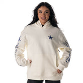 Dallas Cowboys The Wild Collective Unisex Stacked Graphic Sleeve Fleece Hoodie White | NFL
