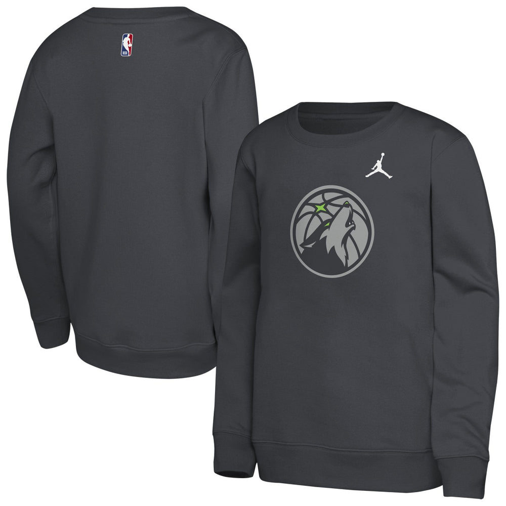 Minnesota Timberwolves Jordan Brand Youth Courtside Statement Edition Sweatshirt Gray - NBA