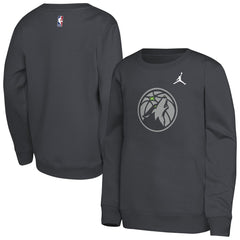 Minnesota Timberwolves Jordan Brand Youth Courtside Statement Edition Sweatshirt Gray - NBA