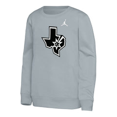 San Antonio Spurs Jordan Brand Youth Courtside Statement Edition Sweatshirt Silver - NBA