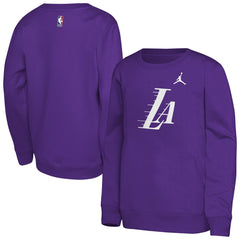 Los Angeles Lakers Jordan Brand Youth Courtside Statement Edition Sweatshirt Purple - NBA