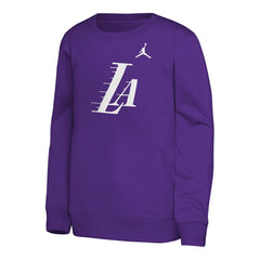Los Angeles Lakers Jordan Brand Youth Courtside Statement Edition Sweatshirt Purple - NBA