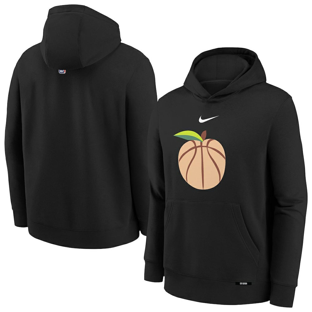 Atlanta Hawks Youth 2025/26 City Edition Club Fleece Pullover Hoodie Black - NBA