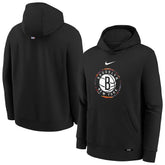 Brooklyn Nets Youth 2025/26 City Edition Club Fleece Pullover Hoodie Black - NBA