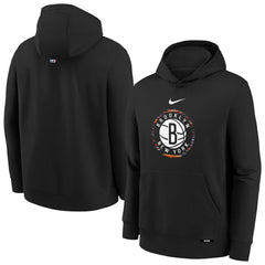 Brooklyn Nets Youth 2025/26 City Edition Club Fleece Pullover Hoodie Black - NBA