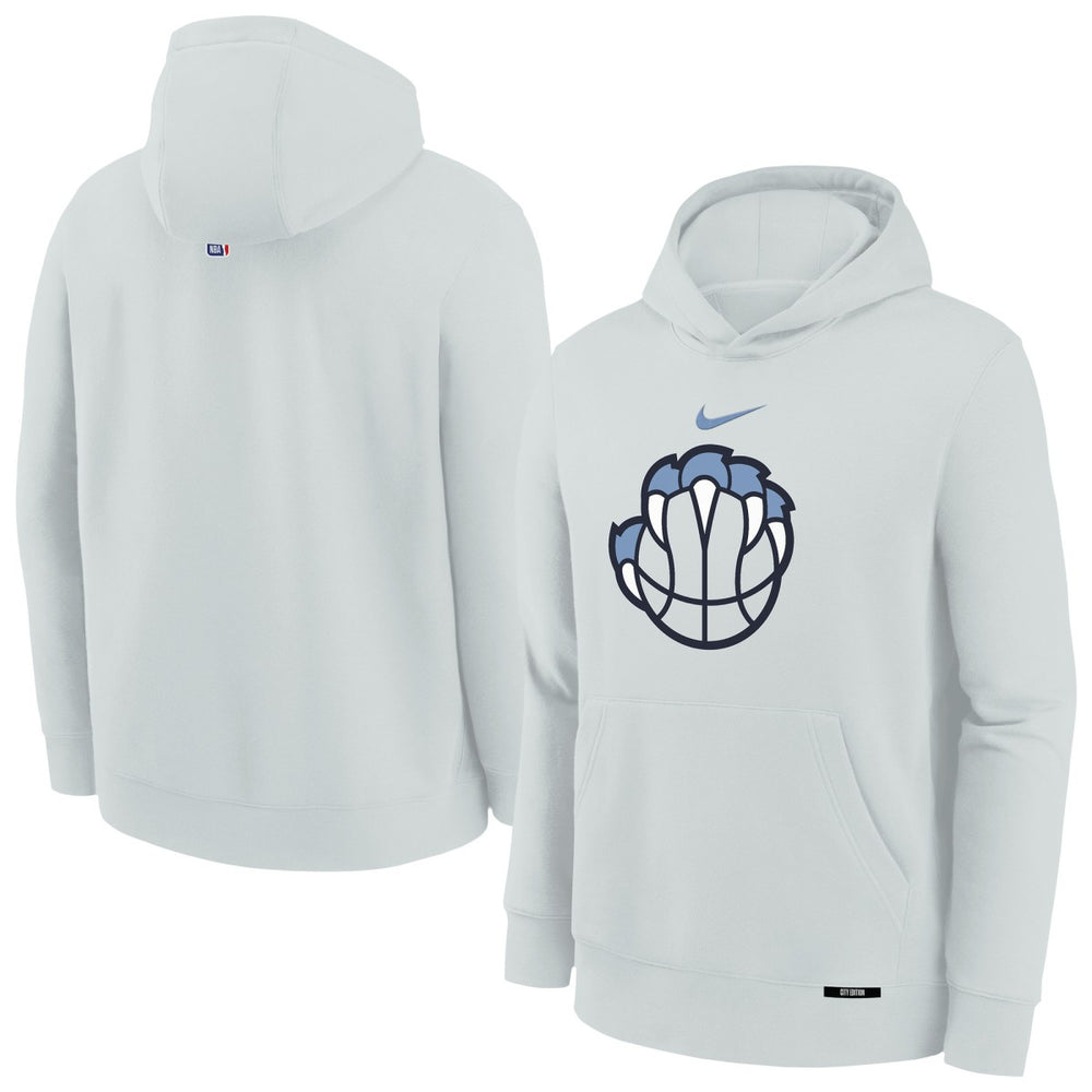 Memphis Grizzlies Youth 2025/26 City Edition Club Fleece Pullover Hoodie Silver - NBA