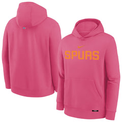 San Antonio Spurs Youth 2025/26 City Edition Club Fleece Pullover Hoodie Pink - NBA