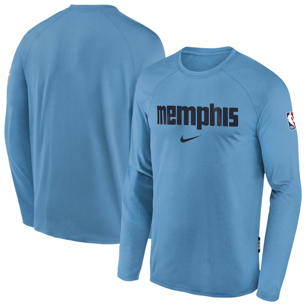 Memphis Grizzlies Youth 2025/26 City Edition Dri-Fit Long Sleeve Game Top Light Blue - NBA