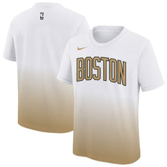 Boston Celtics Youth 2025/26 City Edition Max90 T-Shirt White/Gold - NBA