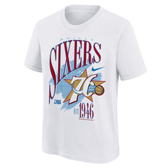 Philadelphia 76ers Youth Hardwood Classics Champs Max90 T-Shirt White - NBA