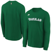 Dallas Mavericks Youth Hardwood Classics Essential Logo Max90 Long Sleeve T-Shirt Green - NBA