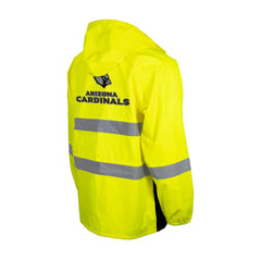 Arizona Cardinals Hi-Vis Safety Waterproof Rainshell Full-Zip Hooded Jacket Yellow | NFL