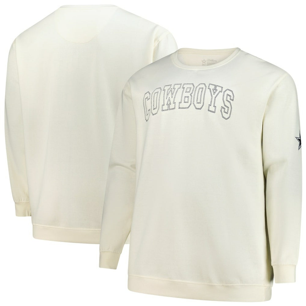 Dallas Cowboys Profile Big & Tall Fleece Sweatshirt Cream | NFL