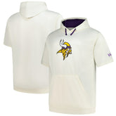 Minnesota Vikings Profile Big & Tall Chest Print and Logo Short Sleeve Pullover Hoodie Oatmeal | NFL