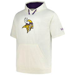 Minnesota Vikings Profile Big & Tall Chest Print and Logo Short Sleeve Pullover Hoodie Oatmeal | NFL