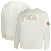 Cleveland Browns Profile Big & Tall Fleece Sweatshirt Cream | NFL