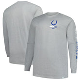 Indianapolis Colts Big & Tall Clock Management Legacy Long Sleeve T-Shirt Heather Gray | Fanatics