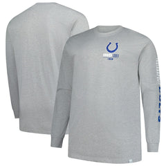 Indianapolis Colts Big & Tall Clock Management Legacy Long Sleeve T-Shirt Heather Gray | Fanatics