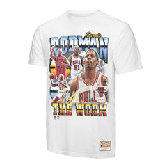 Dennis Rodman Chicago Bulls Hardwood Classics Commemorative Player Collage T-Shirt White - NBA