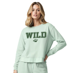 Minnesota Wild Concepts Sport Women's Tonal Pullover Tri-Blend Sweatshirt - Light Green - NHL