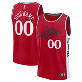LA Clippers Fast Break Custom Jersey Statement Edition Red - NBA