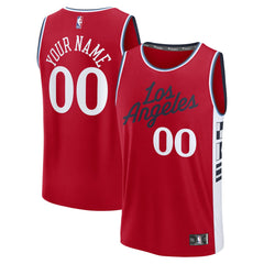 LA Clippers Fast Break Custom Jersey Statement Edition Red - NBA