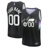 Utah Jazz Fast Break Custom Jersey Statement Edition Black - NBA