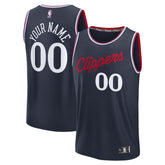 LA Clippers Fast Break Custom Jersey Icon Edition Navy - NBA