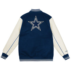 Dallas Cowboys Youth Full-Snap Varsity Jacket Navy/Cream | Mitchell & Ness